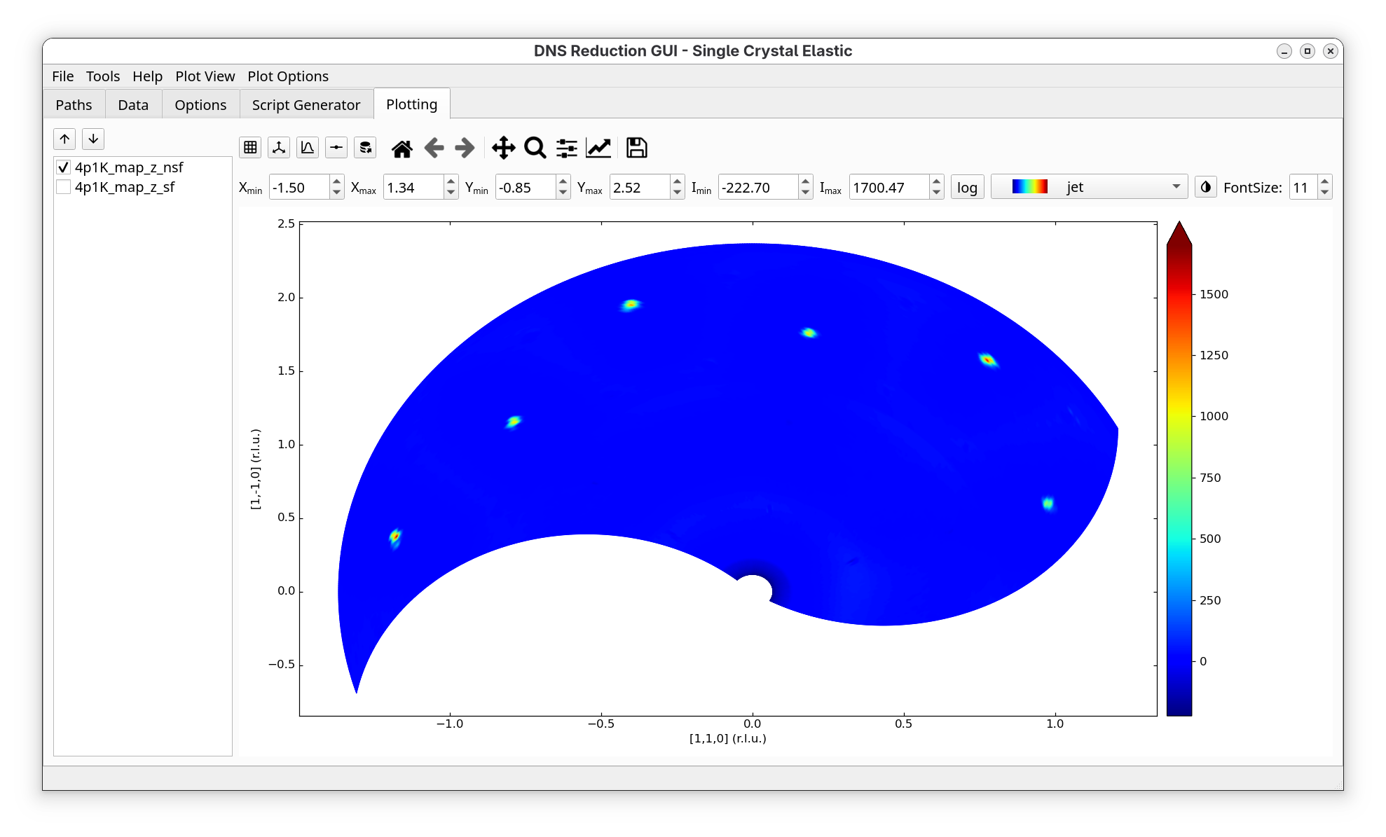 DNS Single Crystal Elastic - Plotting Tab — MantidProject 6.15.20260521 ...