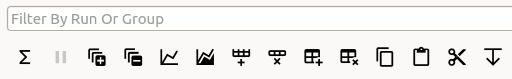 The new toolbar icons and filter box