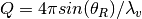 Q=4\pi sin(\theta_R)/\lambda_v