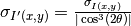 \sigma_{I'(x,y)}=\frac{\sigma_{I(x,y)}}{\vert\cos^3(2\theta)\vert}