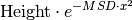 \mbox{Height}\cdot e^{-MSD\cdot x^2}