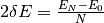 2\delta E = \frac{E_N-E_0}{N}