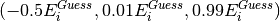 (-0.5E^{Guess}_{i}, 0.01E^{Guess}_{i}, 0.99E^{Guess}_{i})