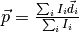 \vec{p}=\frac{\sum_iI_i\vec{d}_i}{\sum_iI_i}