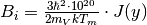 B_i = \frac{3\hbar^2\cdot 10^{20}}{2m_VkT_m}\cdot J(y)