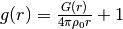 g(r) = \frac{G(r)}{4 \pi \rho_0 r} + 1