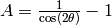 A = \frac{1}{\cos(2\theta)} - 1