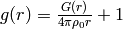 g(r) = \frac{G(r)}{4 \pi \rho_0 r} + 1