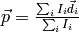 \vec{p}=\frac{\sum_iI_i\vec{d}_i}{\sum_iI_i}