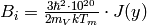 B_i = \frac{3\hbar^2\cdot 10^{20}}{2m_VkT_m}\cdot J(y)