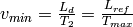 v_{min} = \frac{L_d}{T_2} = \frac{L_{ref}}{T_{max}}