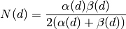 N(d) = \frac{\alpha(d)\beta(d)}{2(\alpha(d)+\beta(d))}