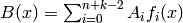 B(x) = \sum_{i=0}^{n+k-2} A_i f_i(x)