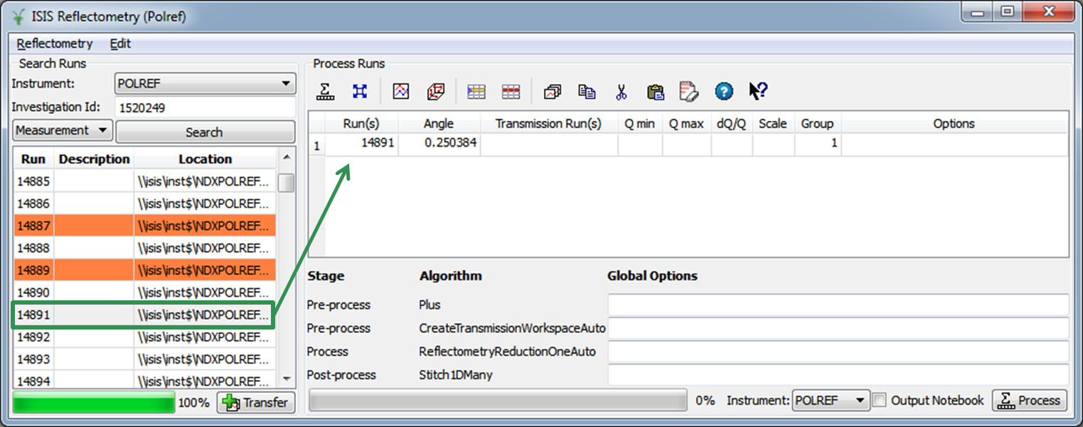 Failed transfer will be highlighted in orange, successful transfer is put into processing table