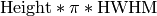 \mbox{Height} * \pi * \mbox{HWHM}