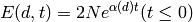 E(d, t) = 2Ne^{\alpha(d) t}   (t \leq 0)