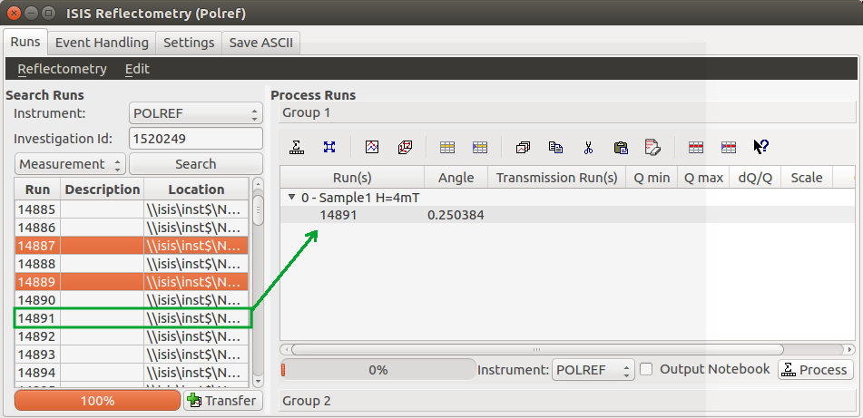 Failed transfer will be highlighted in orange, successful transfer is put into processing table