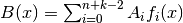 B(x) = \sum_{i=0}^{n+k-2} A_i f_i(x)