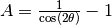 A = \frac{1}{\cos(2\theta)} - 1