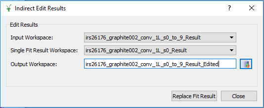 The dialog used to replace a fit result in the Indirect Data Analysis interface.