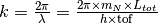 k = \frac{2 \pi }{\lambda}=\frac{2 \pi \times m_N \times L_{tot}}{h \times \mathrm{tof}}