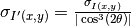 \sigma_{I'(x,y)}=\frac{\sigma_{I(x,y)}}{\vert\cos^3(2\theta)\vert}