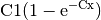 \rm C1(1 - e^{-{\rm C} x})