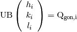 \rm U \rm B \left(
\begin{array}{c}
h_i \\
k_i \\
l_i \\
\end{array}
\right) = \rm Q_{gon,i}