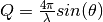 Q=\frac{4\pi}{\lambda}sin(\theta)