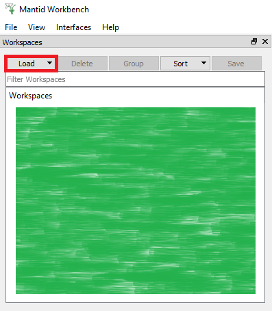 Loading in Mantid Workbench