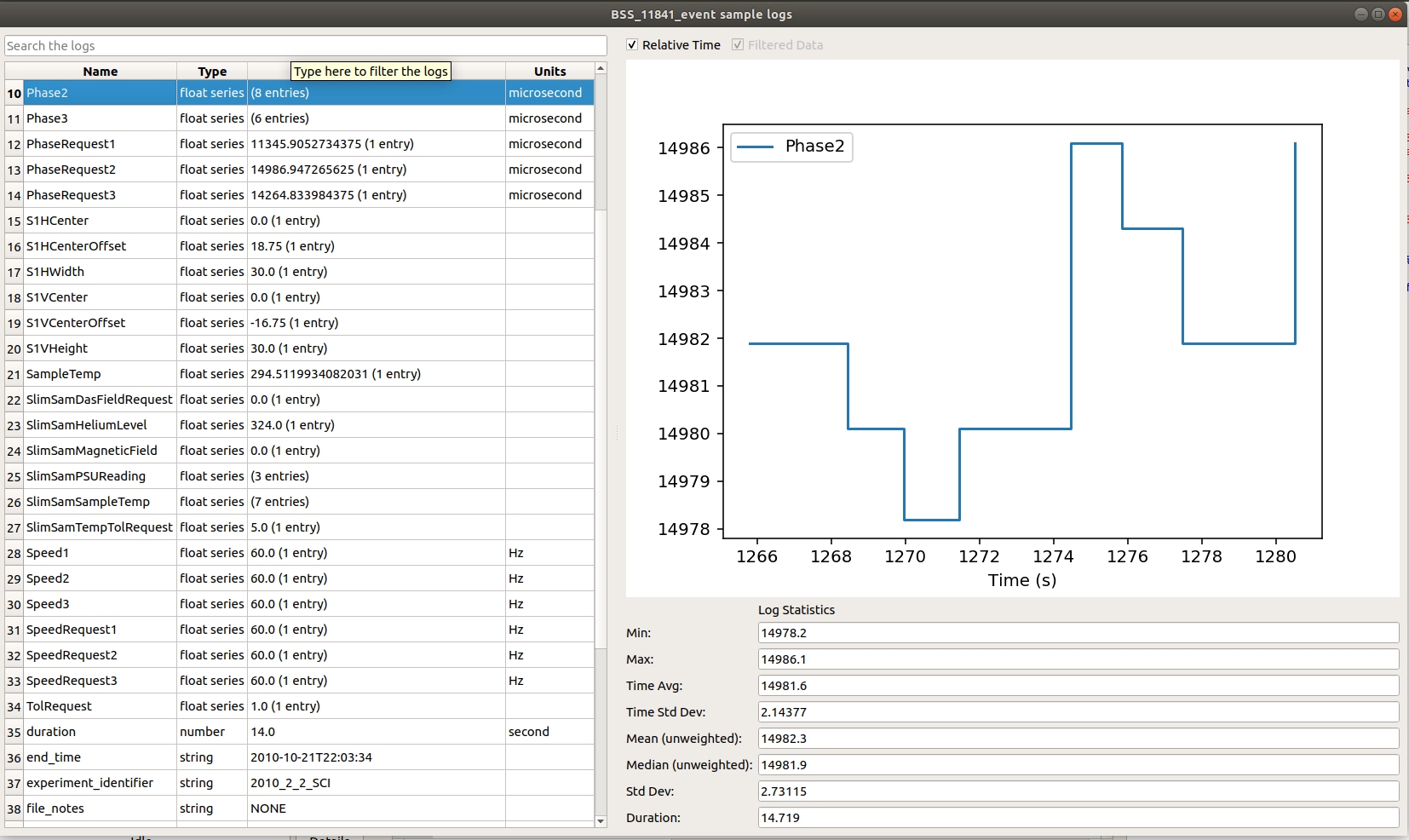 Sample Logs for CNCS_7860_event